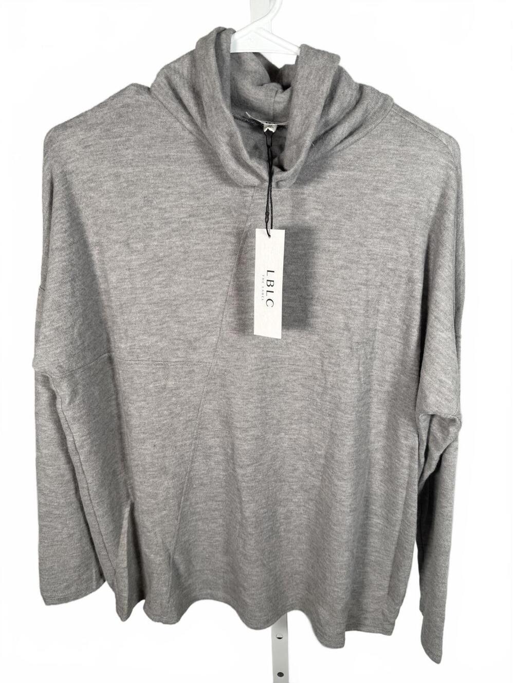 NWT LBLC The Label Mimi Cozy Heather Gray Turtleneck Top Size M - Picture 2 of 7